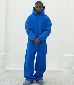 Sweatsuit kustom desainer pabrikan hoodie polos kelas berat dan Set celana olahraga longgar untuk pria - Product Image 2