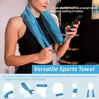 Lot de 4 serviettes rafraîchissantes (40x12 po) - Motif à carreaux, microfibre douce et respirante pour la salle de sport, la course à pied et les activités de plein air