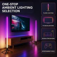 Nouvelles Bandes LED Intelligentes RVB Colorées TCWin 2025 en PVC, USB 5V, 2 Pièces, Éclairage Ambiant, Contrôle par APP