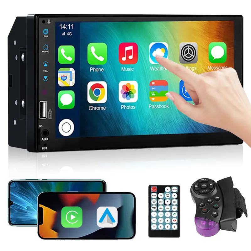 Radio con pantalla táctil para coche, reproductor multimedia con android, 2 din, 7 pulgadas, audio, vídeo, mp5, HiFi/BT/IPS