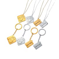 Collier personnalisé en acier inoxydable avec plaque gravée, plaqué or 18 carats, étanche, bijou d'identification pour hommes et femmes