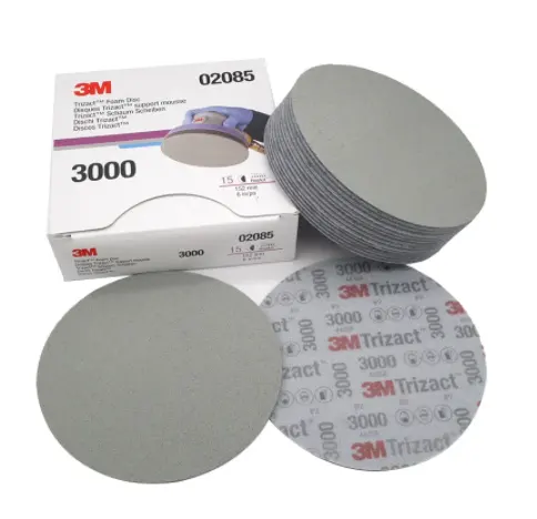 3M 02085 Polishing Tools Trizact Hookit 6inch 150mm Grinding Disc P3000 Grit Foam Disc
