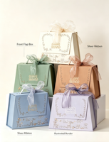 Nouvelle boîte à cadeaux en carton tissé, légère, recyclable, portable, avec fermeture magnétique, pour anniversaires et banquets