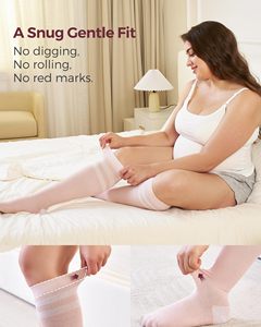 Calze a Compressione in Viscosa di Bambù 15-20 mmHg per Polpacci Larghi, per Donne in Gravidanza, Viaggi, Infermiere, Uso Quotidiano - Product Image 3