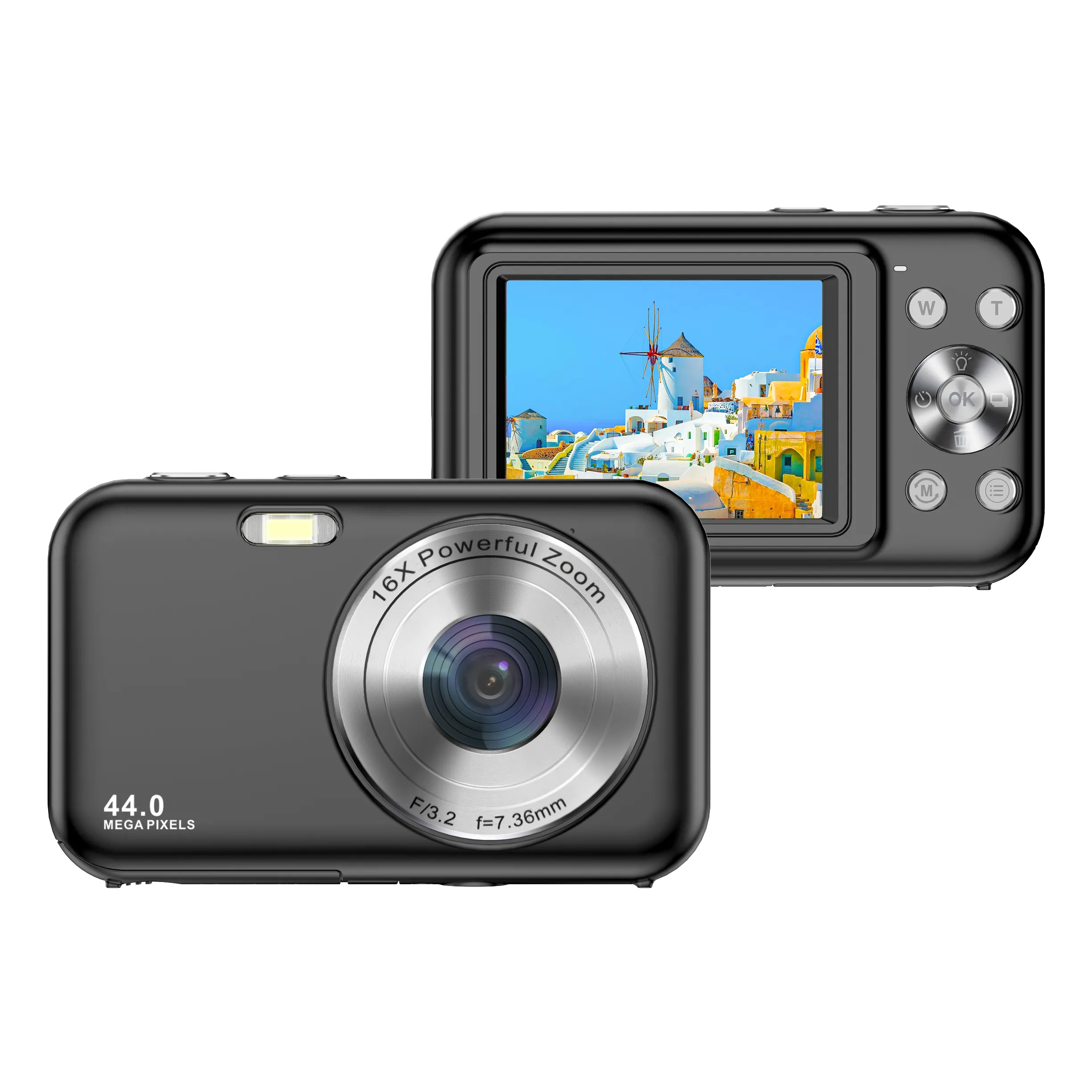 44MP 1080P Caméra OEM photo numérique bon marché Caméra compacte professionnelle de 2.4 pouces avec capture de sourire