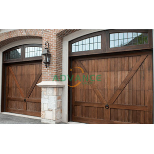 Porte de <span class=keywords><strong>garage</strong></span> <span class=keywords><strong>double</strong></span> sectionnelle moderne américaine 16x8 Porte de <span class=keywords><strong>garage</strong></span> à rabat 9x8 isolée en <span class=keywords><strong>bois</strong></span> massif - Product Image 1