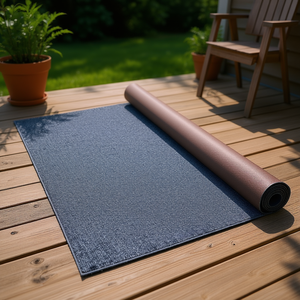 Outdoor Rug 6 Ft X 39.3 Ft Waterproof Flat Weave Polypropylene Patio <b>Deck</b> Rug <b>Anti</b> <b>Slip</b> Solid Color Rectangle - Product Image 2