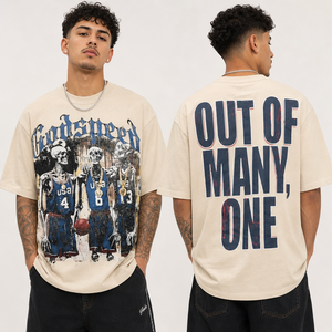 เสื้อยืดผู้ชายผ้าฝ้ายลายกราฟิกแบบ Acid Wash ทรงโอเวอร์ไซส์ ผ้าถักพิมพ์ลาย สตรีทแวร์ คอกลม ระบายอากาศได้ดี โลโก้แบบกำหนดเอง Godspeed - Product Image 5