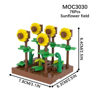 En gros, Ensemble de blocs en plastique et briques de construction DIY, Série Ferme et Jungle, Modèle Champ de tournesols, Jouets promotionnels pour 14 ans et plus - Product Image 3