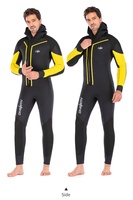 DIVESTAR Logo Kustom 7MM Neoprena Berkualitas Tinggi Hangat Tahan Air Bernapas Berkerudung Setelan Selam Pria Fullbody Semi-Dry