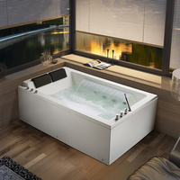 Grande baignoire de massage en acrylique de luxe, bain à remous, commande Balboa, lumière LED moderne et colorée, conception européenne OEM ODM, prix abordable, salle de bain