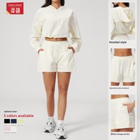Ensemble de course et de fitness pour femmes, protection solaire estivale, polaire à capuche, séchage rapide, motif uni, modèle TZ3598-1
