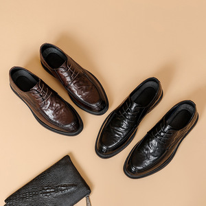 Summer <b>Top</b> Grain Leather Men's Shoes Breathable Business Formal Casual Leather Shoes Comfortable Durable Elegant - Product Image 6