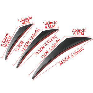 6pcs Universal de fibra de <span class=keywords><strong>carbono</strong></span> negro estilo de coche accesorios parachoques delantero del labio de Fin del divisor del Spoiler Canard Valence etiqueta engomada - Product Image 3