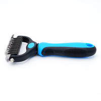 Propre le brevet Cat & Dog Double face démêlage et démêlage des cheveux sous-couche râteau peigne outil brosse de toilettage pour animaux de compagnie