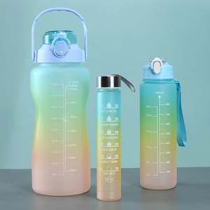 Descuento en Juego de 3 Botellas de Agua Deportivas, Botella de Agua de Gran Capacidad, Botella de Agua Portátil y Motivacional con Pajita - Product Image 3