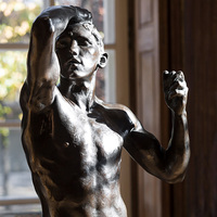 Statue classique de homme en bronze, sculptée à la main, pour la décoration de jardin et de paysage