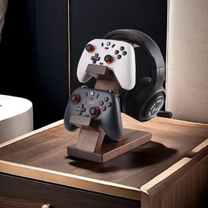 Gỗ điều khiển tai nghe móc áo rắn Walnut điều khiển chủ Tai nghe đứng tương thích với <span class=keywords><strong>Xbox</strong></span> một chuyển đổi thiết kế phổ quát - Product Image 4