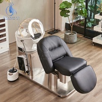 Laver les cheveux évier tête Spa Salon cheveux station de lavage lit de massage avec chaises shampooing vapeur