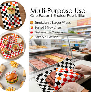 Papier d'emballage de luxe noir pour traiteur, idéal pour pique-nique en extérieur, sandwichs, burgers, shawarmas – Personnalisable – Prix de gros - Product Image 5