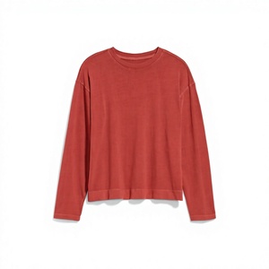 T-shirt à manches longues pour femme, col rond, en jersey doux de qualité supérieure, décontracté, personnalisable, vente en gros, fournisseur de vêtements direct usine - Product Image 2