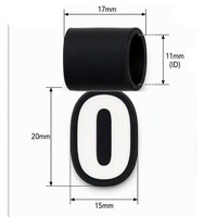 Breloques numérotées 0-9 en silicone durable personnalisées pour collier d'énergie sportif, pendentif numéro de maillot en PVC souple imperméable personnalisé pour