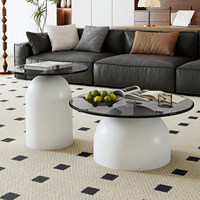 Table basse nordique moderne au design élégant de style européen, avec plateau et panneau en verre transparent, pour salons, ensemble de tables