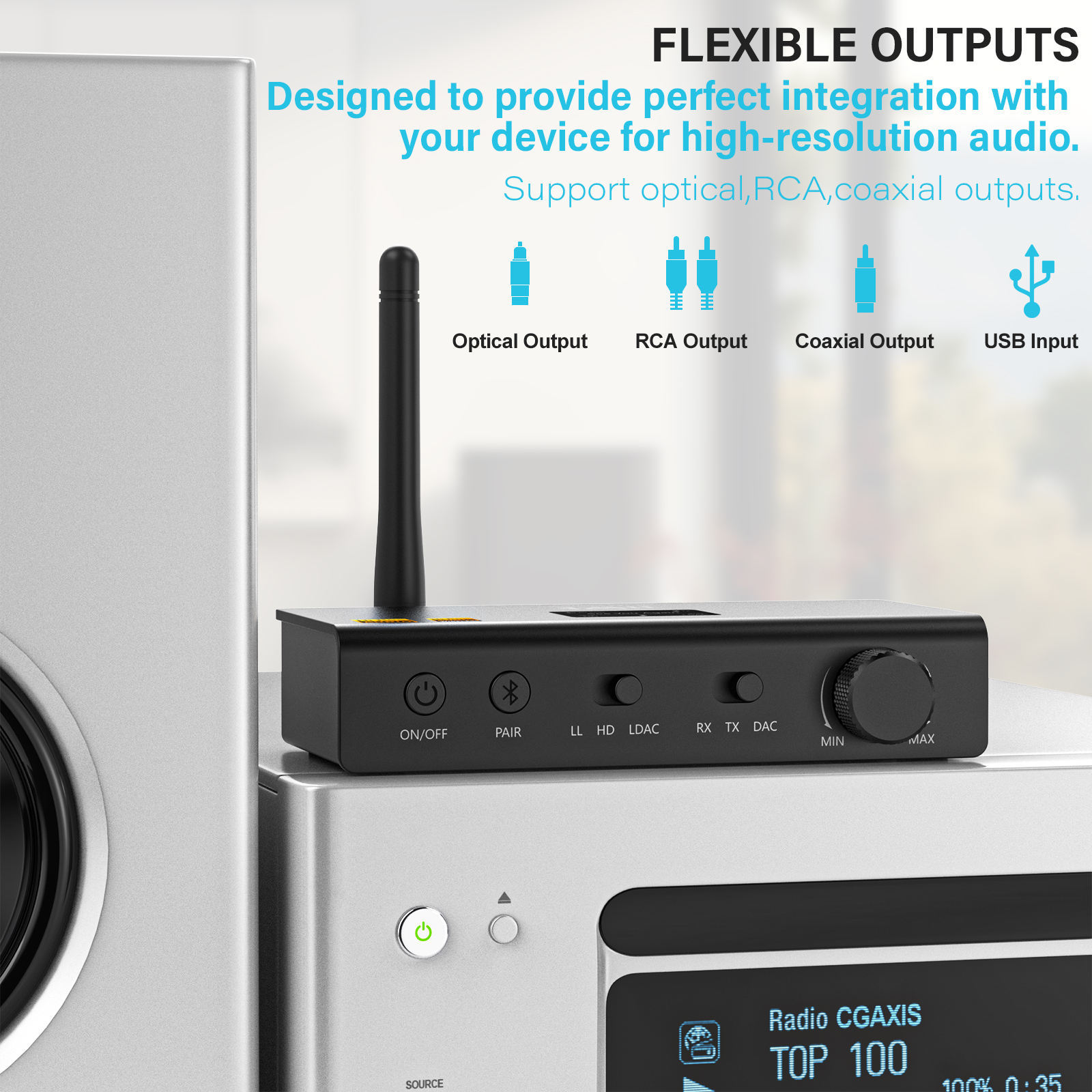 1Mii DS700 Hi-Fi Bluetooth Audio Receiver & Transmitter with ESS