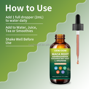 Gouttes liquides de Maca, Ashwagandha, Fenugrec, Racine de Betterave et L-Arginine 2fl. oz. (60mL) Complément alimentaire naturel pour adultes - Product Image 4