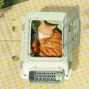 Evcil Hayvan Taşıma PP Hava Kutusu Kedi Köpek Uçak Taşıyıcısı Portatif Çanta Köpek Kafesi Araba Nefes Alabilir - Product Image 4
