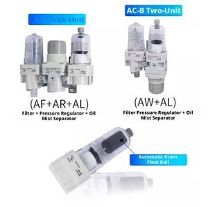 Unidad de Tratamiento de Aire FRL AC20 AC30 AC40-02 03 04D-B, Tres Unidades, Filtro, Regulador, Lubricador, Drenaje Automático, Neumática - Product Image 3