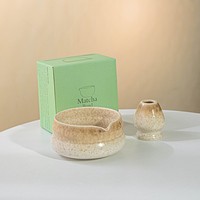 Bol à Matcha Double Face Moderne Écologique en Porcelaine avec Bec Verseur, Accessoires de Matcha de Qualité Alimentaire, Support pour Fouet en Verre – Vente en Gros