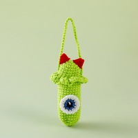 Étui à rouge à lèvres tricoté à la main, fini au crochet, en coton chaud, idéal pour la décoration intérieure, technique DIY avec motif floral - Vente chaude