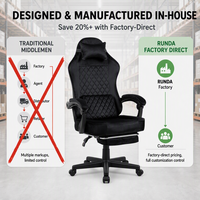 Chaise de jeu ergonomique de luxe en velours Silla Gamer, chaise pivotante, repose-pieds rétractable