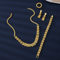 MEIZI perhiasan mewah 18K jam tangan gelang berlapis emas tembaga Set perhiasan wanita untuk hadiah pesta pernikahan