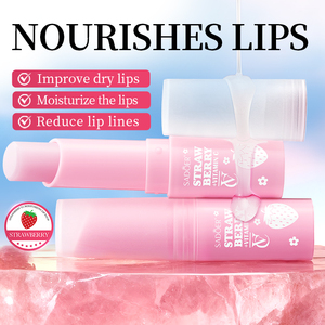 Bálsamo Labial Hidratante SADOER con Vitamina C y Extracto de Fresa, Nutritivo, Reparador, Anti-Agrietamiento, Mejora la Sequedad, Reduce las Líneas de los <span class=keywords><strong>Labios</strong></span>, Productos para el Cuidado de los <span class=keywords><strong>Labios</strong></span> - Product Image 1