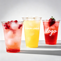 Gobelets personnalisés avec logo imprimé, gobelets transparents en PET avec couvercles, gobelets alimentaires à emporter, 500ml/700ml pour les boutiques de bubble tea et de café.