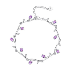 9 Bracelets en argent sterling 925 de haute qualité, motif branche de saule, pavés de pierres naturelles ovales 3*4mm, bijoux anti-ternissement - Product Image 1
