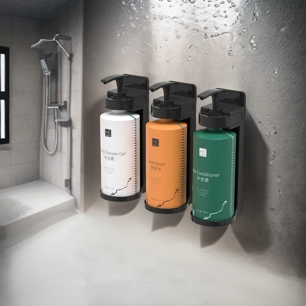 Serratura magnetica a parete bottiglia Hotel bagno Shampoo e balsamo Dispenser Dispenser di sapone supporto liquido in acciaio inossidabile