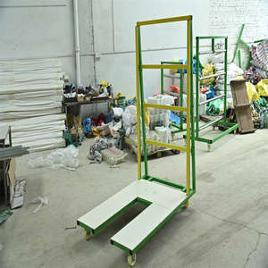 <span class=keywords><strong>Chariot</strong></span> de transport pliable en acier pour l'installation de portes et fenêtres, à quatre roues, professionnel, durable, OEM - Product Image 1