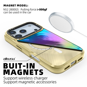 Coque de téléphone Aikusu holographique électroplaquée, effet arc-en-ciel brillant et changeant de couleur pour iPhone 17 16 15 14 13 Air Plus Pro Max - Product Image 4