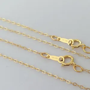 Hochwertige fertige Kette 14 Karat Gold gefüllte Kette Halskette Schmuck flache Kabel kette Halskette