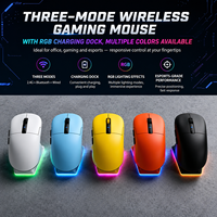 Souris de jeu sans fil Bluetooth rechargeable 6D portable à trois modes d'éclairage RVB avec base de charge OEM