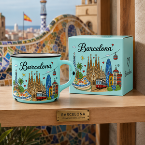 Taza de Café de Cerámica con Diseño de Parque Emblemático de <span class=keywords><strong>Barcelona</strong></span>, España, con Estampado de Dibujos Animados, para Venta al por Mayor, OEM, ODM, Personalizada - Product Image 2