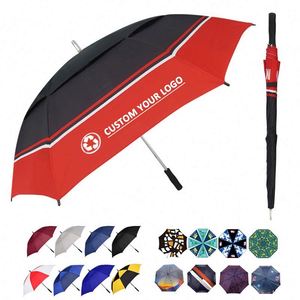 Wholesale 68-Inch Luxury Golf <b>Umbrella</b> Custom Logo <b>Large</b> Windproof Red Heavy Duty Branded Custom Promotional Auto Open Full - Product Image 2