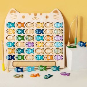 Kids Best Gift ABC Alphabet Cognitive Number Letter Learning <b>Puzzle</b> Toy Wooden Fishing Game for Toddlers - Product Image 2