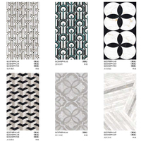 Carrelage en porcelaine effet marbre noir et blanc, motif mixte de luxe, finition brillante, 60x120 750x150 90x180