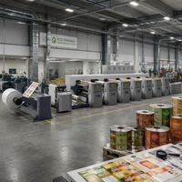 Prensa Flexográfica para Producción de Papel en Rollo para Envasado de Alimentos, Impresión Automática Rollo a Rollo, Taller de Fábrica Bright