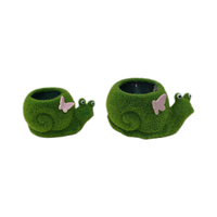Pot de fleurs en forme de mouton écologique, fait main, design classique, en terre cuite, couleur vert mousse, en céramique.