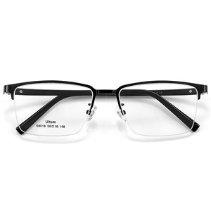 Lunettes classiques à monture carrée pour hommes, monture optique légère en alliage de plastique et d'acier, pour grand visage, 68018 - Product Image 5